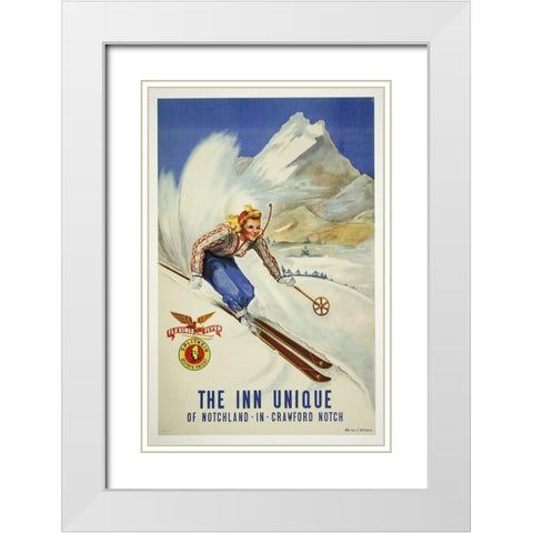 Inn Unique White Modern Wood Framed Art Print with Double Matting by Vintage Apple Collection