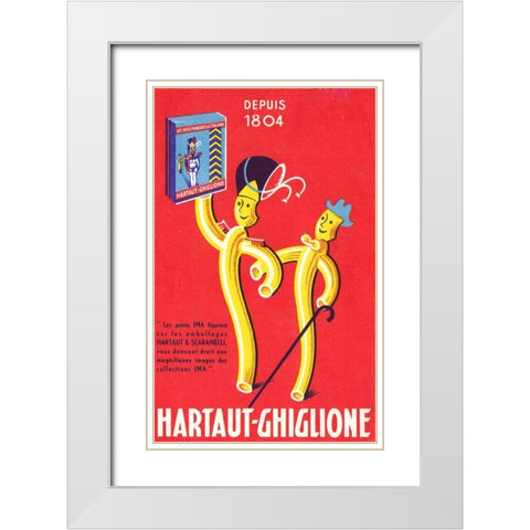 Italian Pasta White Modern Wood Framed Art Print with Double Matting by Vintage Apple Collection