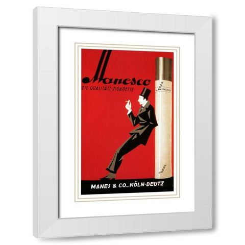Manesco White Modern Wood Framed Art Print with Double Matting by Vintage Apple Collection