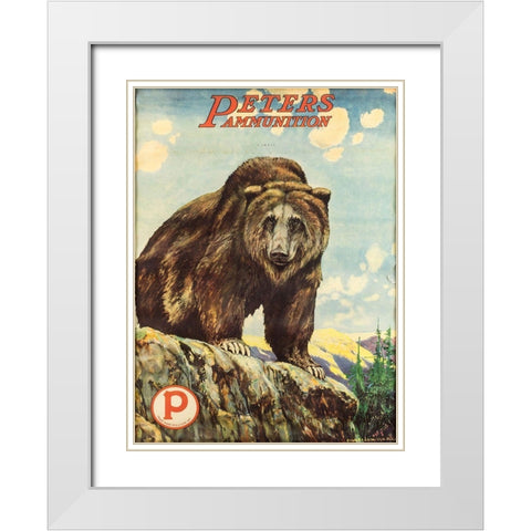 Peters Ammo White Modern Wood Framed Art Print with Double Matting by Vintage Apple Collection