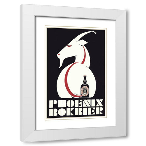 Phoenix1928-1 White Modern Wood Framed Art Print with Double Matting by Vintage Apple Collection