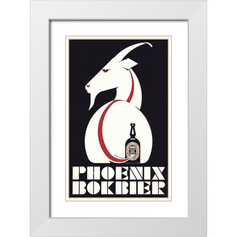 Phoenix1928-1 White Modern Wood Framed Art Print with Double Matting by Vintage Apple Collection