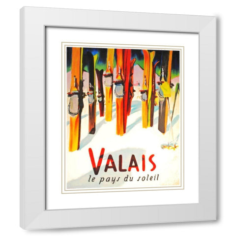 Valais White Modern Wood Framed Art Print with Double Matting by Vintage Apple Collection