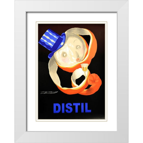 Distil White Modern Wood Framed Art Print with Double Matting by Vintage Apple Collection