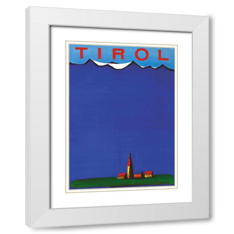 Tirol White Modern Wood Framed Art Print with Double Matting by Vintage Apple Collection