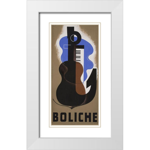 Boliche White Modern Wood Framed Art Print with Double Matting by Vintage Apple Collection