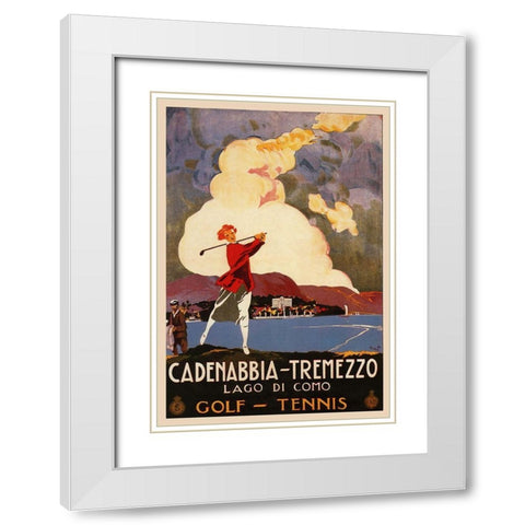 Cadenabbia White Modern Wood Framed Art Print with Double Matting by Vintage Apple Collection