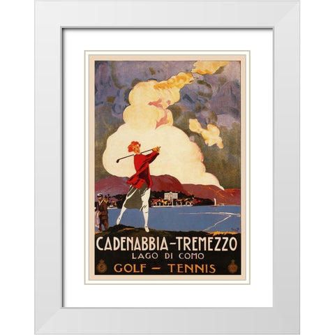 Cadenabbia White Modern Wood Framed Art Print with Double Matting by Vintage Apple Collection
