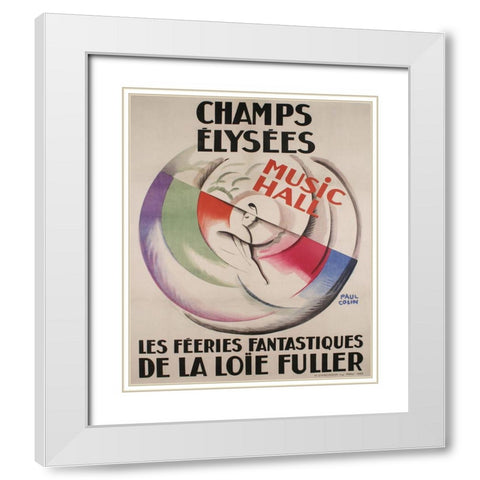 Champs Elysees White Modern Wood Framed Art Print with Double Matting by Vintage Apple Collection