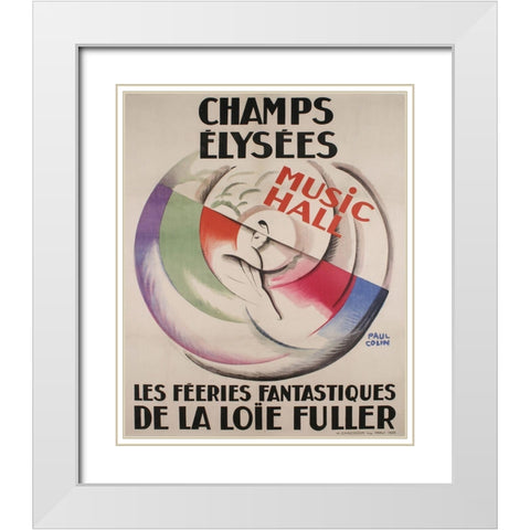 Champs Elysees White Modern Wood Framed Art Print with Double Matting by Vintage Apple Collection