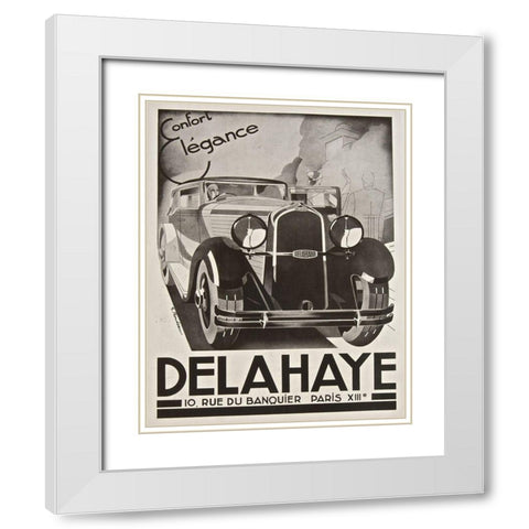 Delahaye White Modern Wood Framed Art Print with Double Matting by Vintage Apple Collection