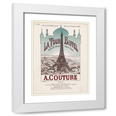 eiffel exposition White Modern Wood Framed Art Print with Double Matting by Vintage Apple Collection