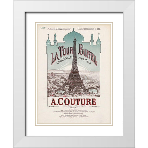 eiffel exposition White Modern Wood Framed Art Print with Double Matting by Vintage Apple Collection
