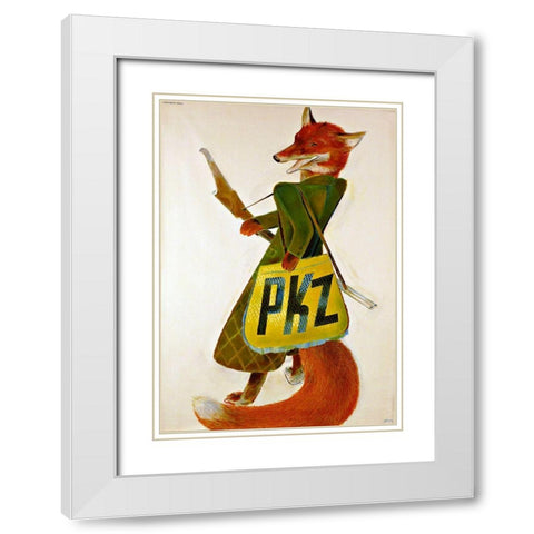 fox pkz White Modern Wood Framed Art Print with Double Matting by Vintage Apple Collection