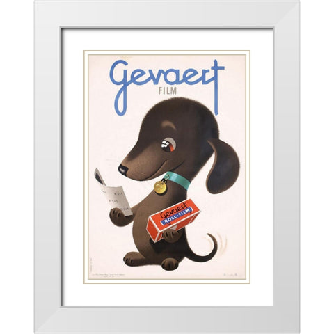 Gevaert I White Modern Wood Framed Art Print with Double Matting by Vintage Apple Collection