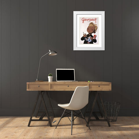 Gevaert II White Modern Wood Framed Art Print with Double Matting by Vintage Apple Collection