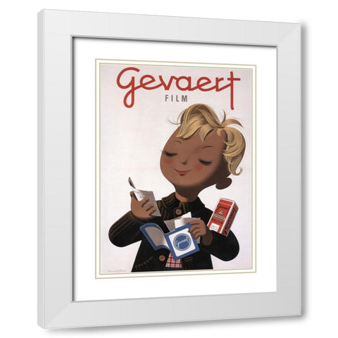 Gevaert II White Modern Wood Framed Art Print with Double Matting by Vintage Apple Collection