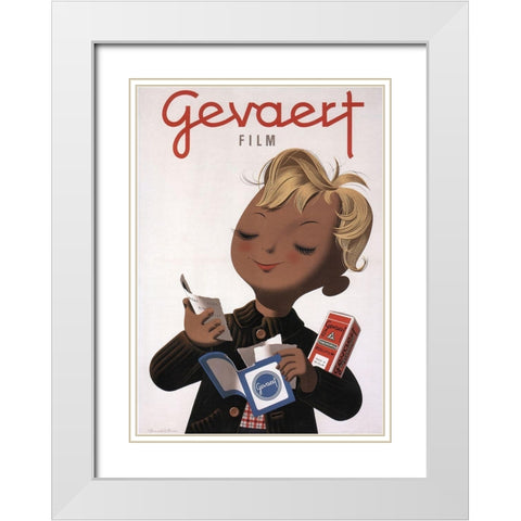 Gevaert II White Modern Wood Framed Art Print with Double Matting by Vintage Apple Collection