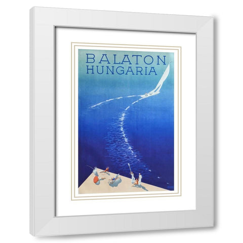 Hungaria White Modern Wood Framed Art Print with Double Matting by Vintage Apple Collection