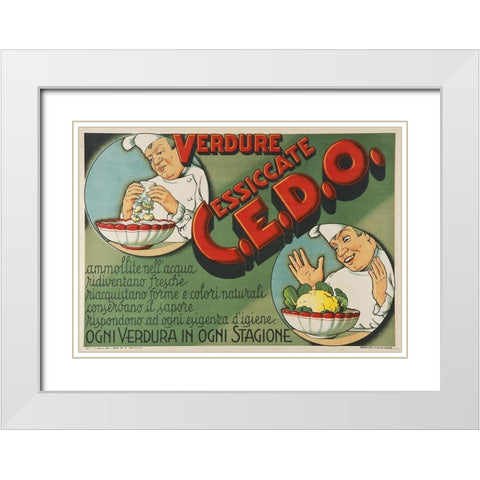 Italian Vegetables White Modern Wood Framed Art Print with Double Matting by Vintage Apple Collection