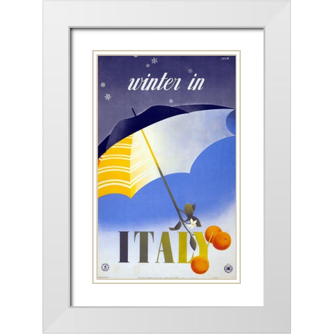 italy winter White Modern Wood Framed Art Print with Double Matting by Vintage Apple Collection