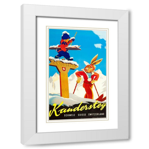 Kandersteg White Modern Wood Framed Art Print with Double Matting by Vintage Apple Collection