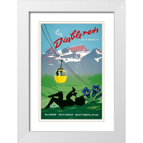 Les Diablerets Nymph White Modern Wood Framed Art Print with Double Matting by Vintage Apple Collection