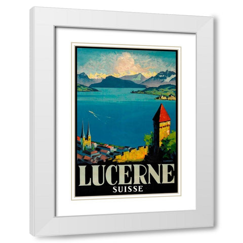 Lucerne White Modern Wood Framed Art Print with Double Matting by Vintage Apple Collection