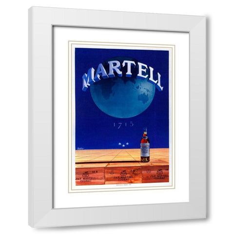 Martell White Modern Wood Framed Art Print with Double Matting by Vintage Apple Collection