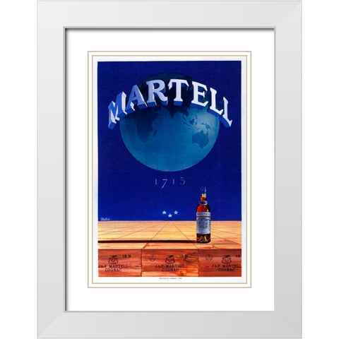 Martell White Modern Wood Framed Art Print with Double Matting by Vintage Apple Collection