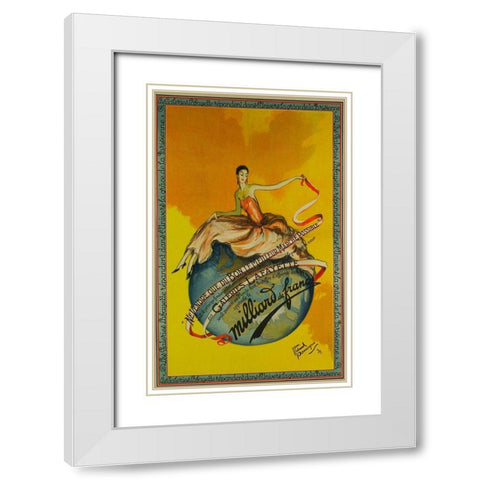 Milliard 1923 White Modern Wood Framed Art Print with Double Matting by Vintage Apple Collection
