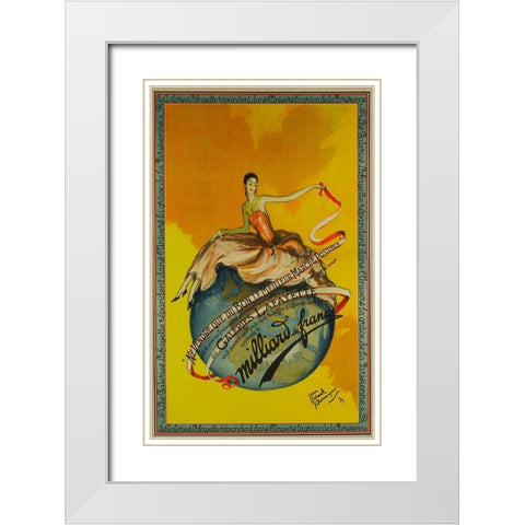 Milliard 1923 White Modern Wood Framed Art Print with Double Matting by Vintage Apple Collection