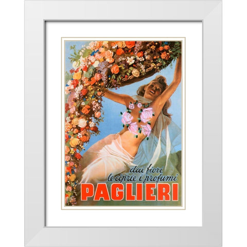Paglieri White Modern Wood Framed Art Print with Double Matting by Vintage Apple Collection