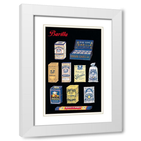 Pasta Barilla White Modern Wood Framed Art Print with Double Matting by Vintage Apple Collection