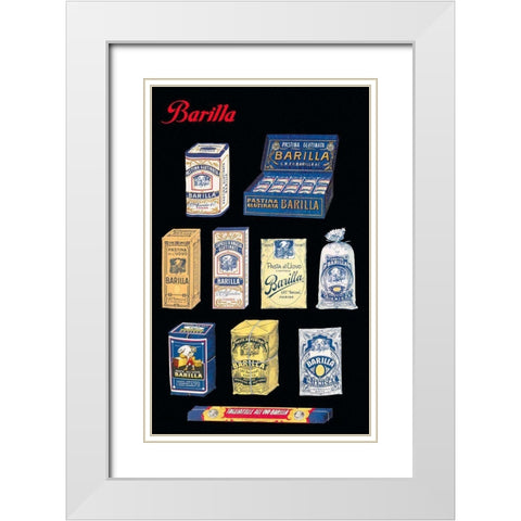 Pasta Barilla White Modern Wood Framed Art Print with Double Matting by Vintage Apple Collection