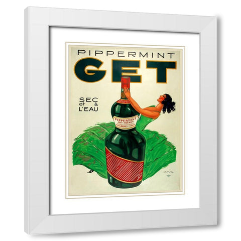 Pipperment White Modern Wood Framed Art Print with Double Matting by Vintage Apple Collection