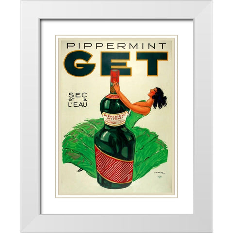 Pipperment White Modern Wood Framed Art Print with Double Matting by Vintage Apple Collection