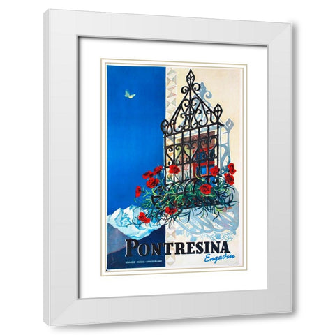 Pontresina White Modern Wood Framed Art Print with Double Matting by Vintage Apple Collection
