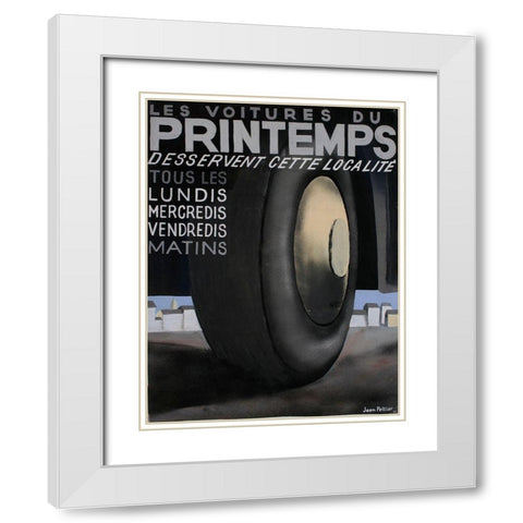 Printemps Tires White Modern Wood Framed Art Print with Double Matting by Vintage Apple Collection