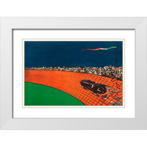 Racing Italy White Modern Wood Framed Art Print with Double Matting by Vintage Apple Collection