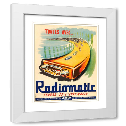 Radiomatic White Modern Wood Framed Art Print with Double Matting by Vintage Apple Collection