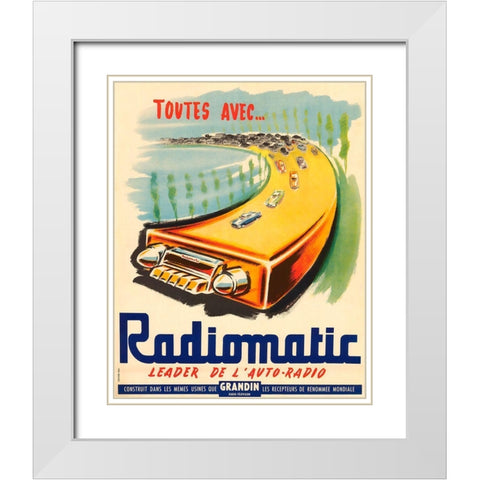 Radiomatic White Modern Wood Framed Art Print with Double Matting by Vintage Apple Collection