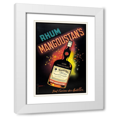 Rhum Mangoustan White Modern Wood Framed Art Print with Double Matting by Vintage Apple Collection
