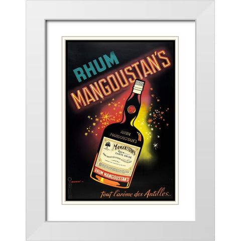 Rhum Mangoustan White Modern Wood Framed Art Print with Double Matting by Vintage Apple Collection