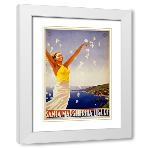 Santa Margherita Ligure White Modern Wood Framed Art Print with Double Matting by Vintage Apple Collection