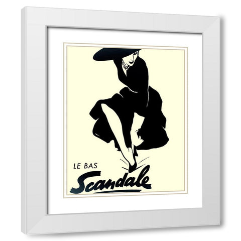 Scandale White Modern Wood Framed Art Print with Double Matting by Vintage Apple Collection