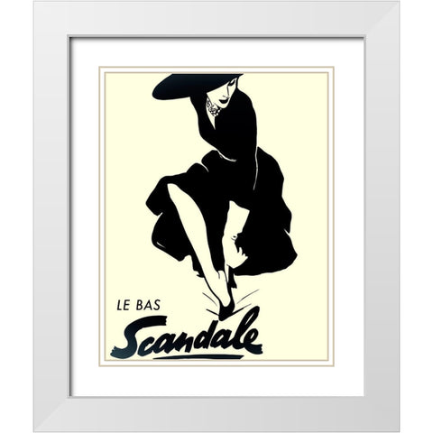 Scandale White Modern Wood Framed Art Print with Double Matting by Vintage Apple Collection