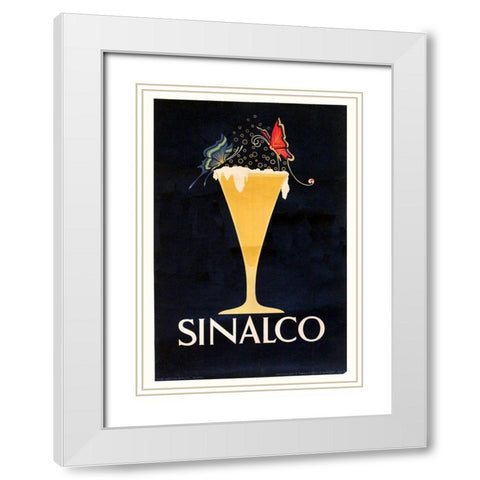 Sinalco White Modern Wood Framed Art Print with Double Matting by Vintage Apple Collection