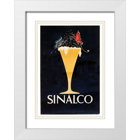 Sinalco White Modern Wood Framed Art Print with Double Matting by Vintage Apple Collection