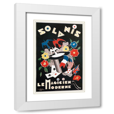 Solanis White Modern Wood Framed Art Print with Double Matting by Vintage Apple Collection